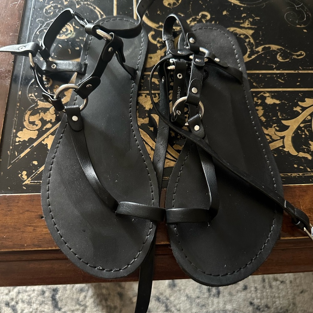 Black gladiator sandals